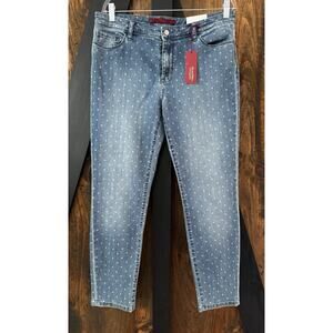 NWT Banana Republic Limited Edition Polka Dot Blue Ankle Skinny Jean 14 / 32